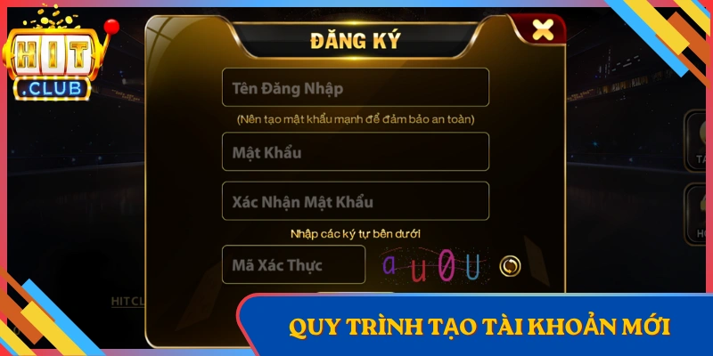 Quy trình tạo tài khoản mới